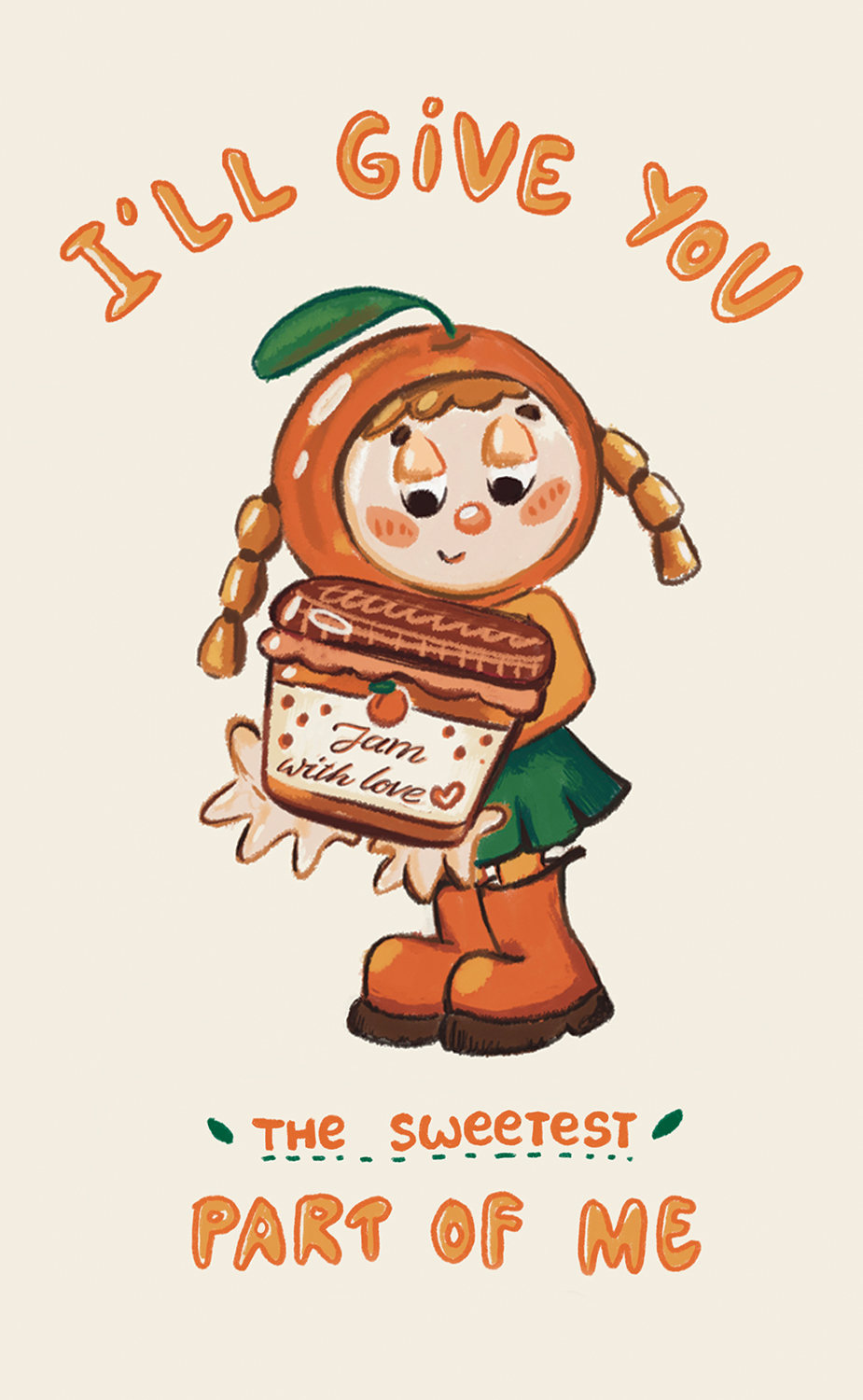 Apricot Girl Illustration